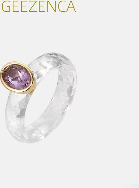 GEEZENCA Ring, 925 Silber, Amethyst, Damen - Bild 1
