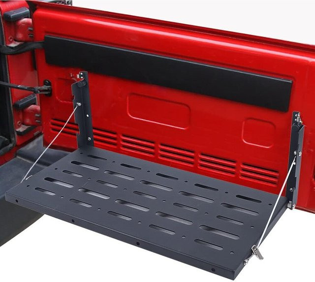 Bymaocar Klappbarer Campingtisch aus Metall in Schwarz, Mehrzweck-Esstisch für Garten und Outdoor, B/T: 60 x 31 cm - Bild 1