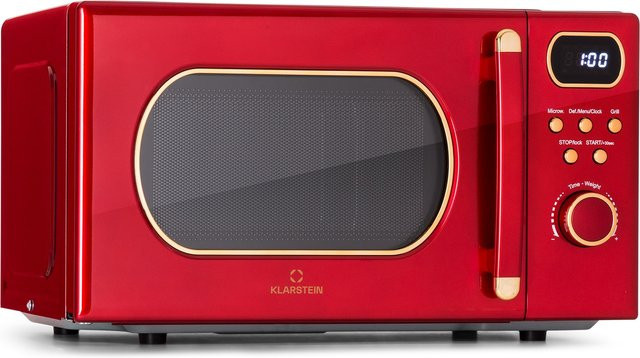 Klarstein Julieta Mikrowelle mit Grill, 20 l, Rot, 8 Programme - Bild 1