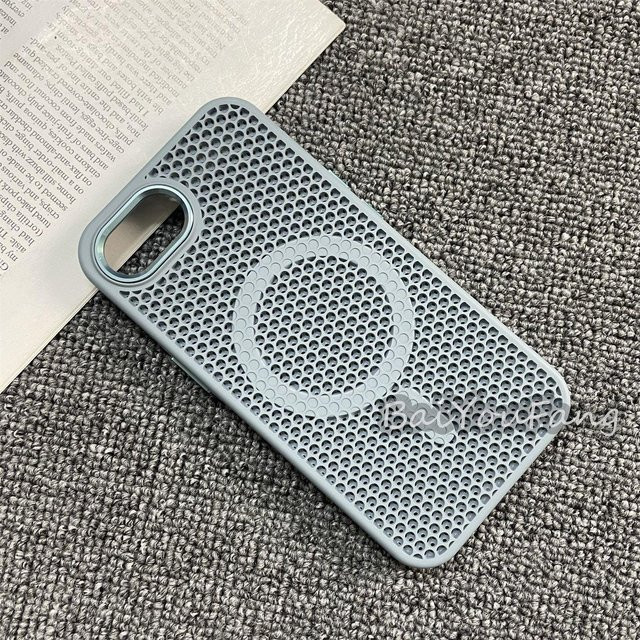 Mellow Home Magnetische iPhone 17 16E 17e Schutzhülle mit Wabenstruktur und Wärmeableitung in Hellblau - Bild 1