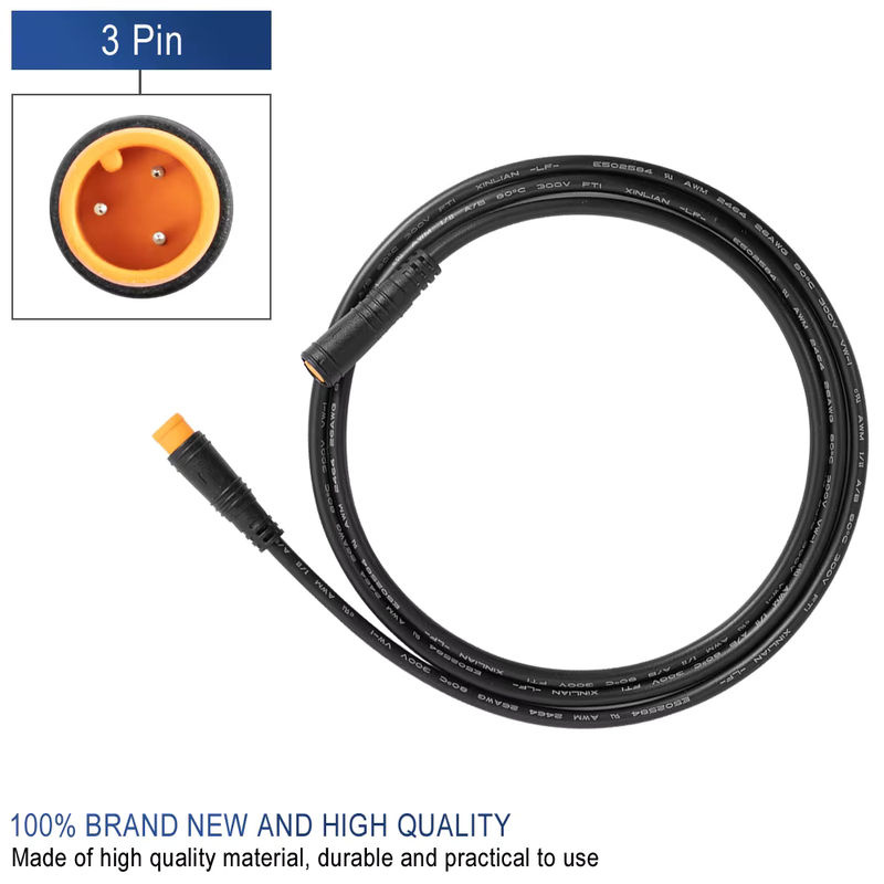 BAFANG E-Bike Umrüstsatz mit 3-poligem Stecker, Sensor und Daumengas-Verlängerung, wasserdichtes Kabel, männlich zu weiblich, schwarz - Bild 2