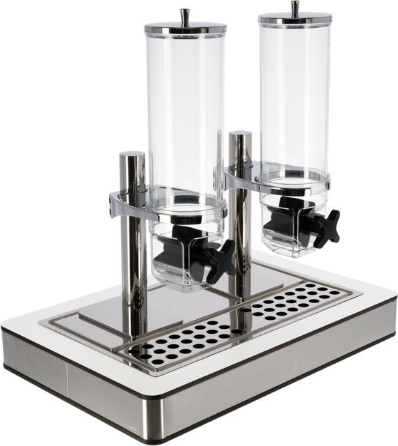 VEGA Müslispender Fundale doppelt, GN 1/1, 2x 4l, Edelstahl und Kunststoff, Weiß/Transparent/Silber, B: 63 cm, T: 42,5 cm, H: 64,7 cm - Bild 1