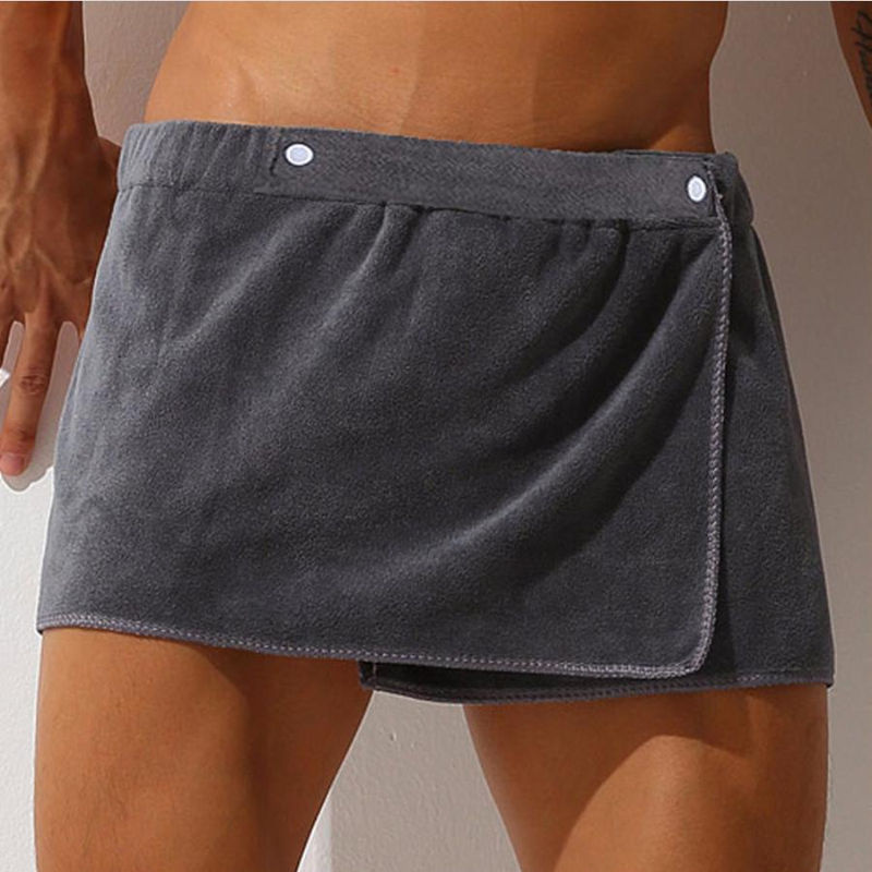 Tragbares Korallenfleece-Handtuch für Männer zum Schwimmen und für den Strand, Grau - Bild 4