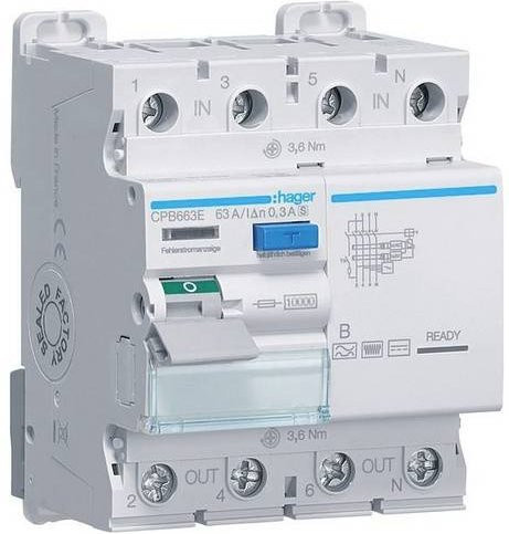 Hager CPB663E FI-Schutzschalter 63A - Bild 1