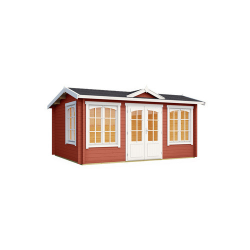 Lasita Maja Gartenhaus Windsor 44 Blockbohlenhaus in Schwedenrot, B/H/T: 440 x 239,4 x 340,2 cm - Bild 3