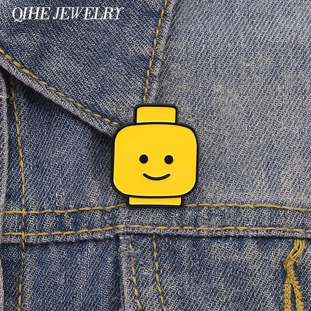 QIHE JEWELRY Emaille-Anstecknadeln, Gelb, Verspielt - Bild 1