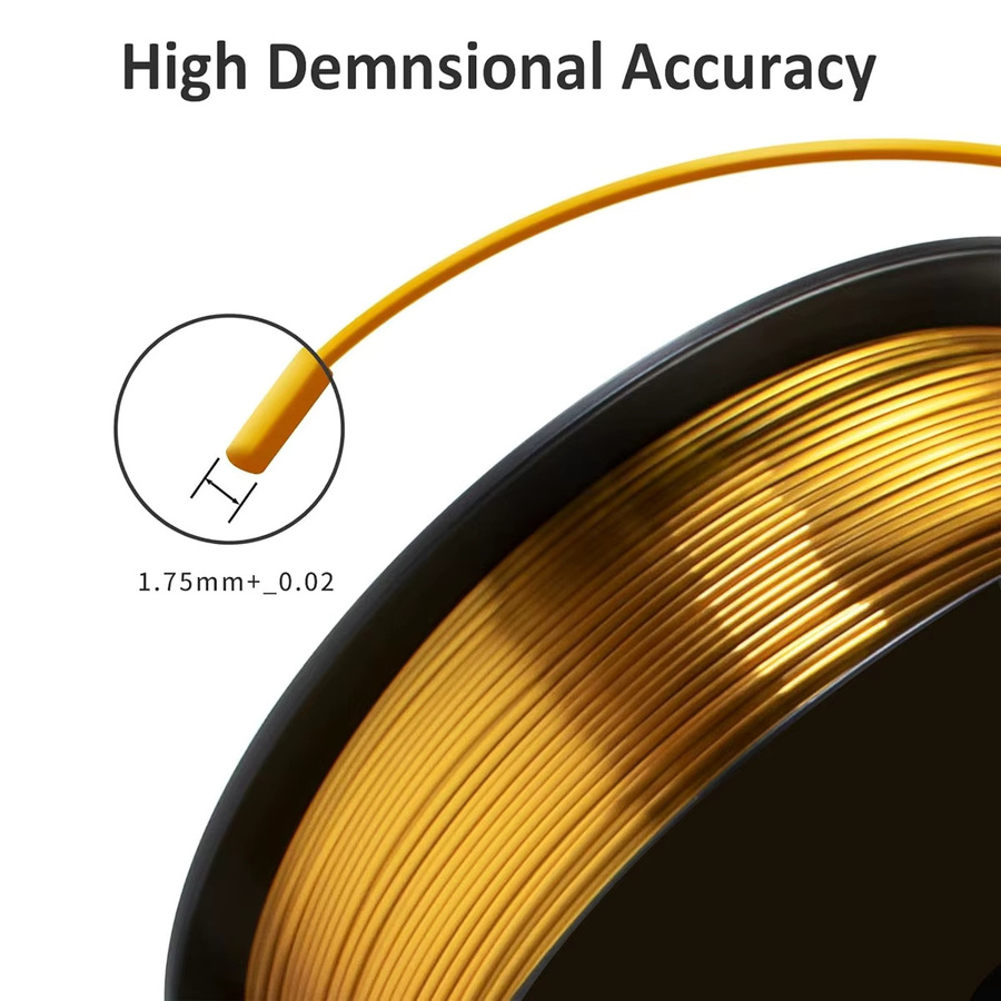 3D Maliang PLA Seidenfilament Gold 1,75mm für FDM 3D-Drucker, 250g - Bild 4