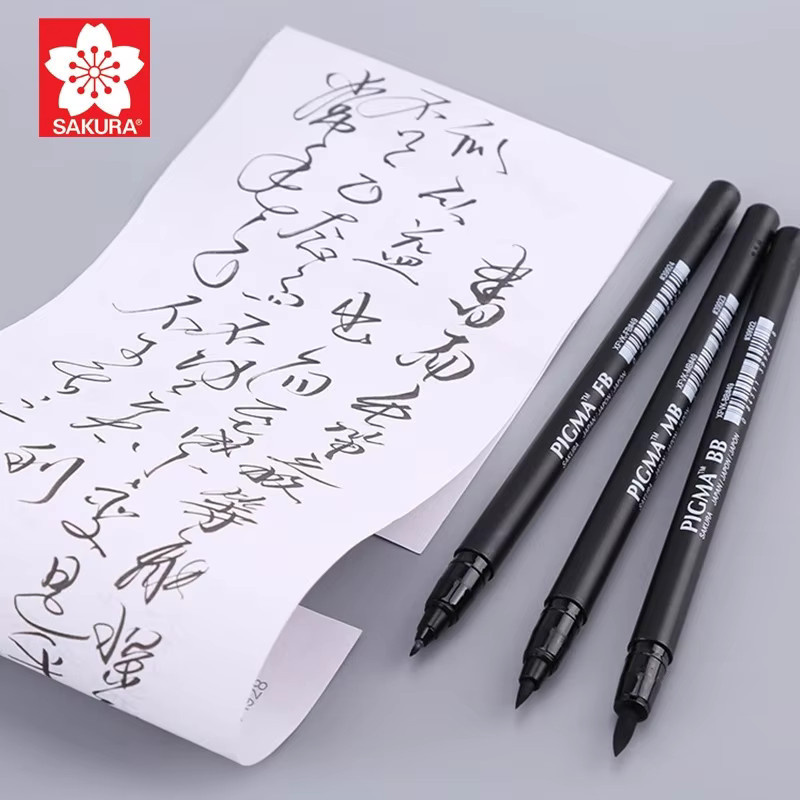 Sakura Pigma Professionelle Pinselstifte mit schwarzer Tinte für Kalligrafie, Lettering und Zeichnen - Bild 5