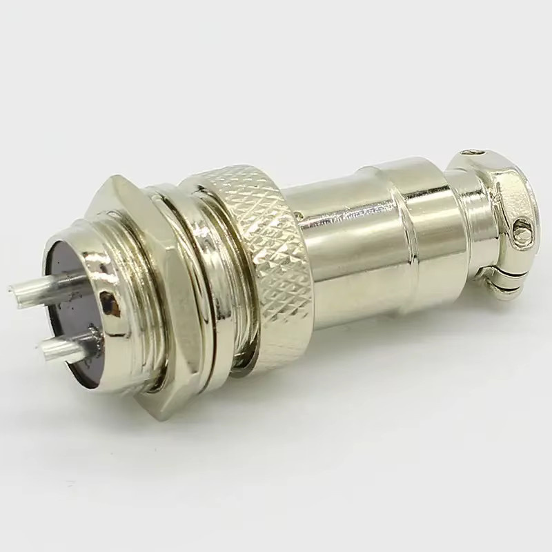 ELECAPITAL GX16-2 Rundsteckverbinder Set mit 2 Pin Männlich und Weiblich in Silber, Durchmesser 16mm Luftfahrt Buchse und Stecker - Bild 2