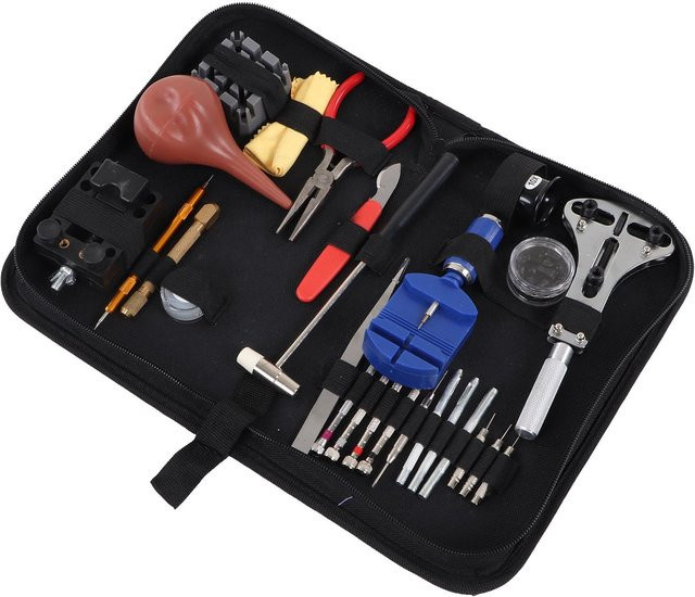 Uhrenreparaturset, Edelstahl, Schwarz - Bild 1