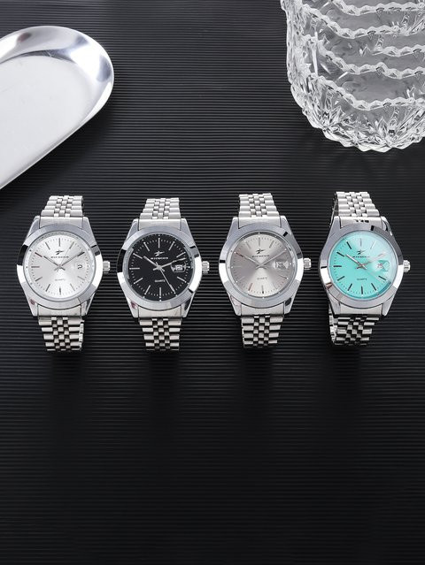 RICECGO Armbanduhr Quarz, Edelstahl, Silber, Herren, Datum - Bild 1