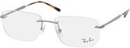 Ray-Ban RX 3768V Korrektionsbrille, randlos, rechteckig, Metall, Unisex, grau transparent - Bild 1