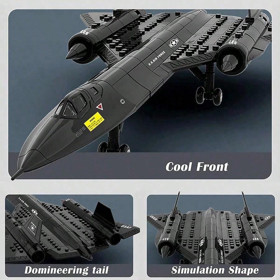 Yiran toy Stadtpolizei SWAT SR-71 Blackbird Flugzeug Bausteine Militär ab 6+ - Bild 3
