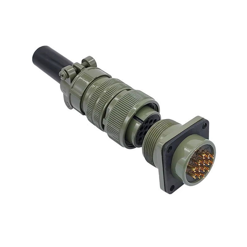 CNMAWAY Rundsteckverbinder Set aus Stecker und Buchse MIL-STD-MS3106A in Grün, 2 Stück - Bild 3
