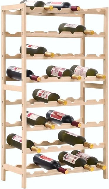 vidaXL Weinregal aus Zedernholz in Braun, B/T/H: 57,5 x 28 x 102 cm - Bild 1