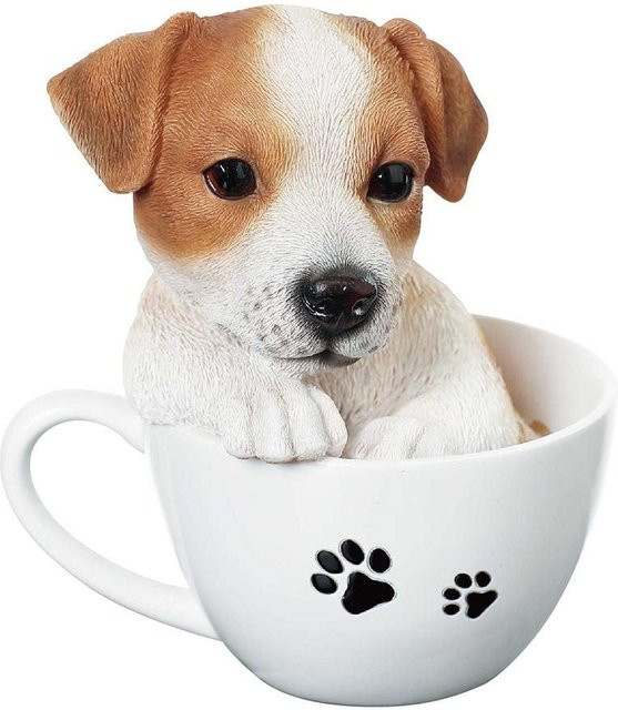 Toyosekiso Hundeornament Jack Russell Terrier aus Harz, B/T/H: 14,0 x 13,0 x 10,5 cm - Bild 1