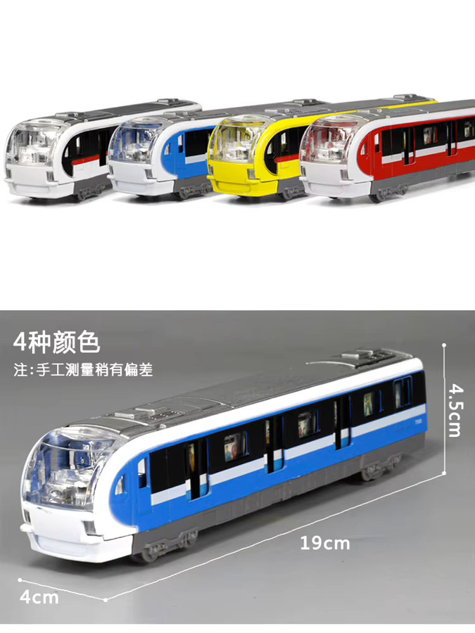 Multi-Color High-Speed-Zug, Pull-Back Metro, mit Licht und Sound, Metall - Bild 4