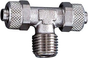 Riegler T-Einschraubverschraubung Messing R 1/8 a. für Schlauch 5/3 in Silber - Bild 1
