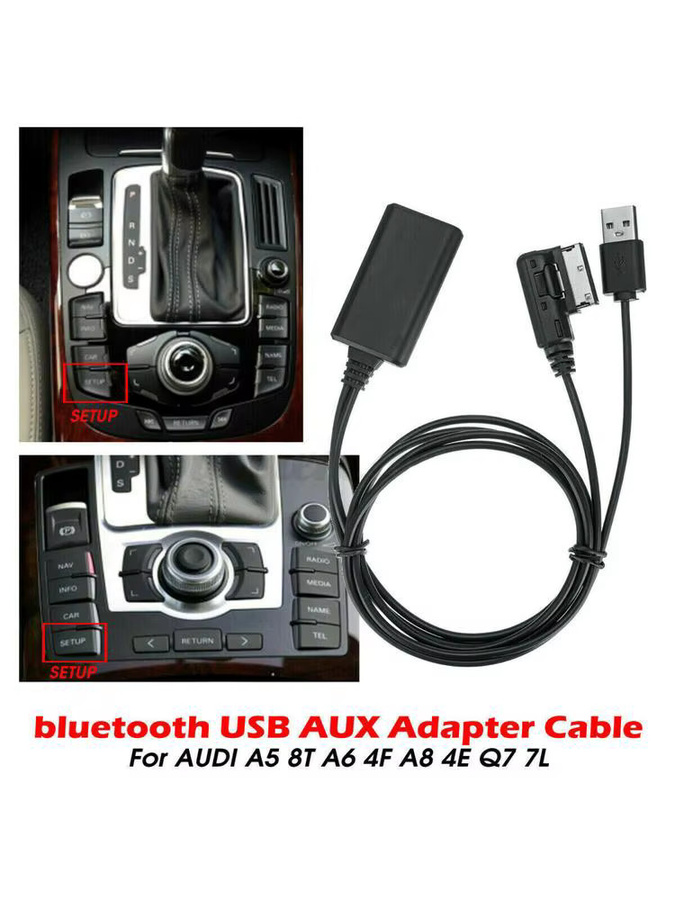 Drahtloser Bluetooth AUX Audio Adapter für Audi AMI MMI 2G zur Musikübertragung, Schwarz, Länge: 75 cm - Bild 4