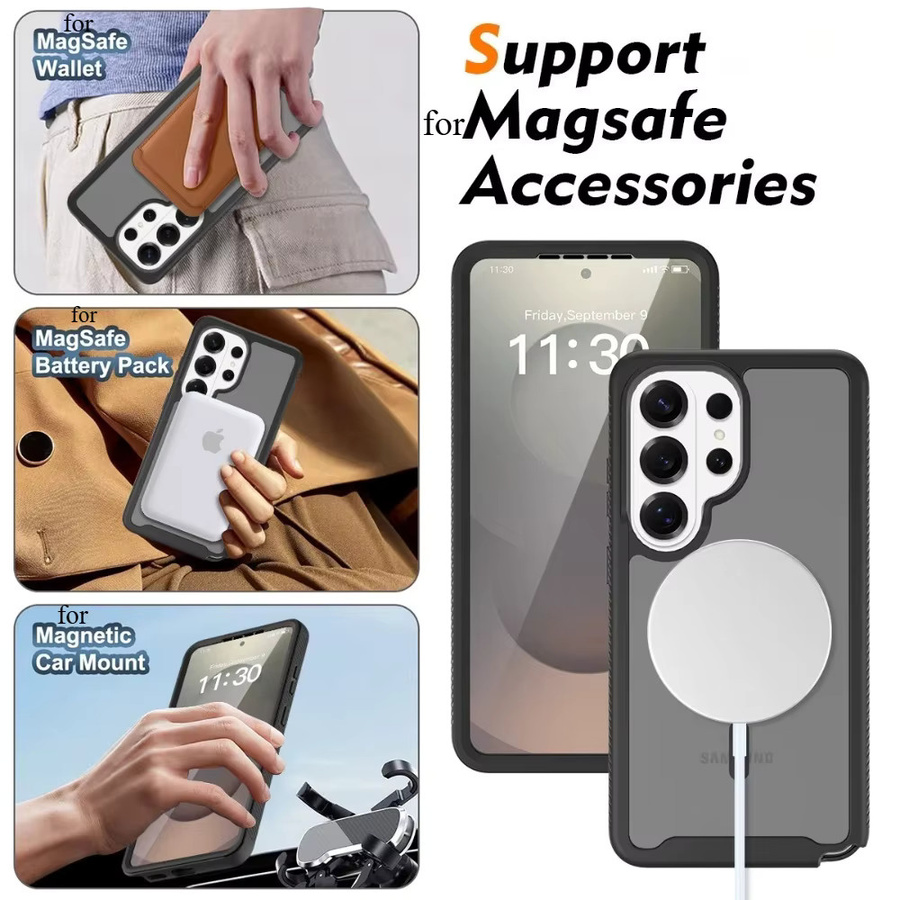 2-in-1 Stoßfeste Schutzhülle mit Magnetischer Panzerung und PET-Displayschutzfolie für Samsung Galaxy A17 A37 A57 A16 A36 A56 in Transparent - Bild 4
