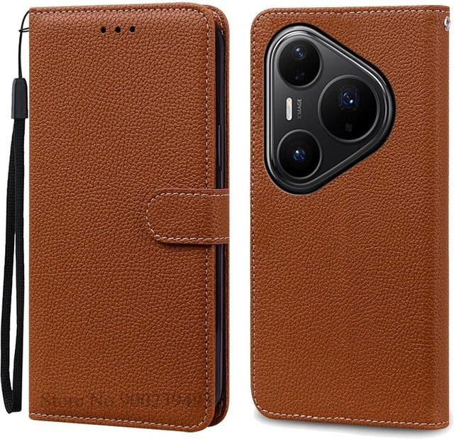 Wallet Flip Cover Hülle für Huawei Pura 80, Pura 80 Pro und Pura 80 Ultra in Braun - Bild 1