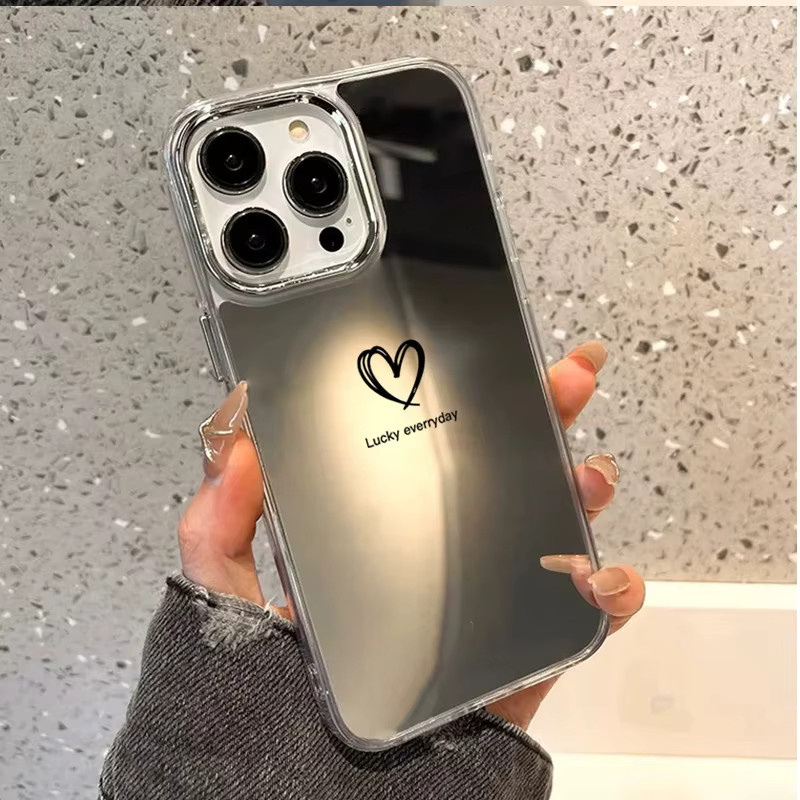 Stoßfeste iPhone Handyhülle mit Kawaii Herz-Print in Transparent, passend für iPhone 17 16 Plus 15 14 Pro 13 12 Pro Max 11 und 16E - Bild 1