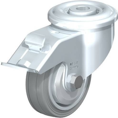 Blickle Lenkrolle mit Feststeller LER-VE 80R-FI-SG-FA in Grau und Silber, Rad-Durchmesser: 80 mm, Tragfähigkeit: 50 kg - Bild 1