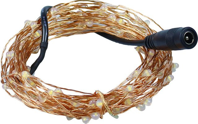WAAJEA DC12V LED-Lichterkette aus Kupferdraht in Warmweiß für Dekoration und Festivals - Bild 1