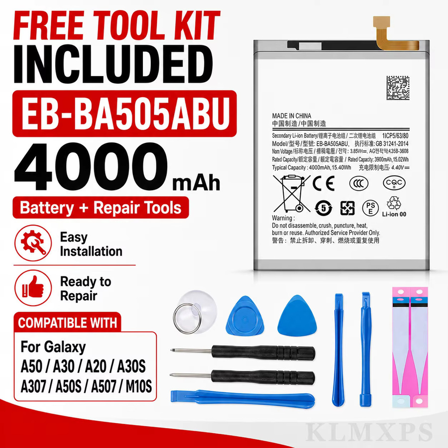 Samsung Ersatzakku 4000 mAh für Galaxy A50 und A30 Serie EB-BA505ABN EB-BA505ABU - Bild 2