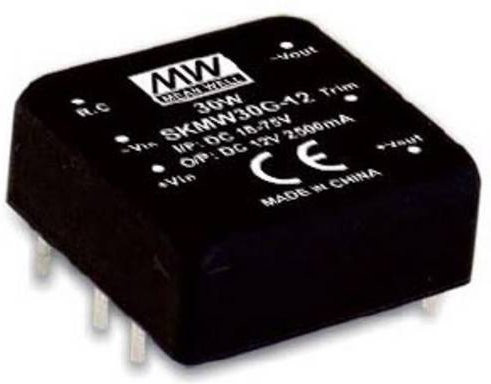 MEAN WELL MW DKMW30G-15 DC/DC-Wandler SMD 24 V/DC auf 15 V/DC 1A 30W Schwarz - Bild 1
