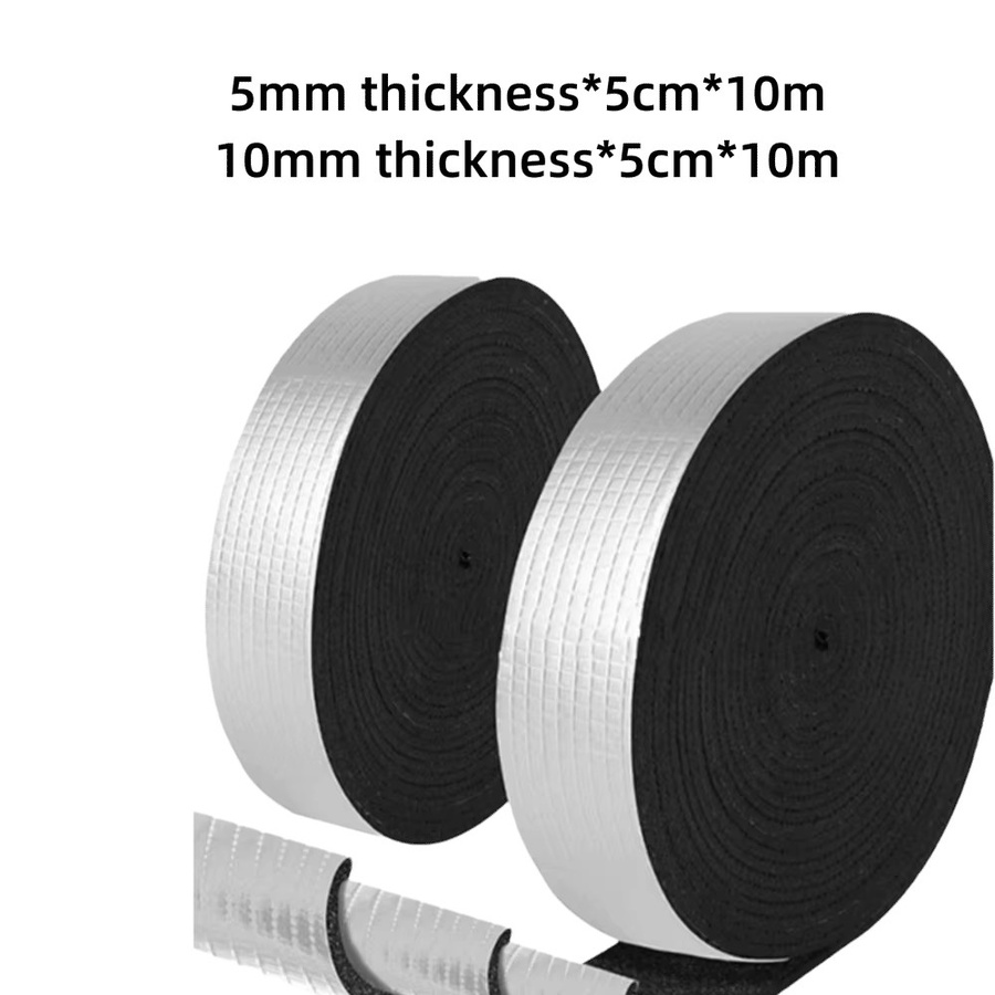 Wasserdichtes Outdoor-Isolierband aus Aluminium-Schaumfolie in Schwarz, 10 m Länge für Brandschutz und Rohrleitungen - Bild 6