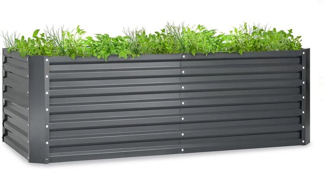 Blumfeldt High Grow Straight Hochbeet aus verzinktem Stahl in Anthrazit, B/T/H: 180 x 60 x 90 cm - Bild 1