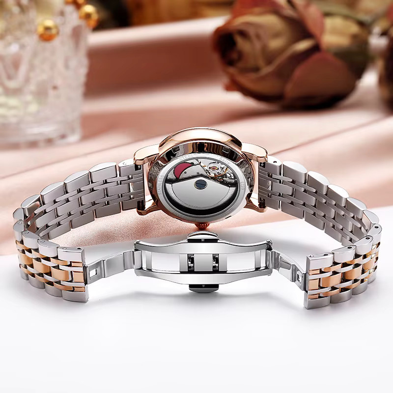 AILANG Armbanduhr Automatik, Edelstahl, Bicolor, Mondphase, Damen - Bild 4
