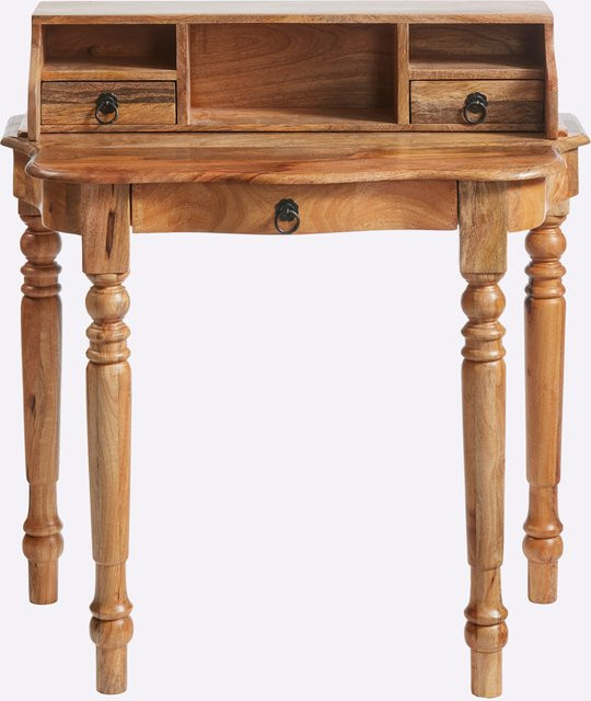 Schreibtisch von heine home aus Mangoholz in Braun, B/T/H: 90 x 50 x 85 cm - Bild 1
