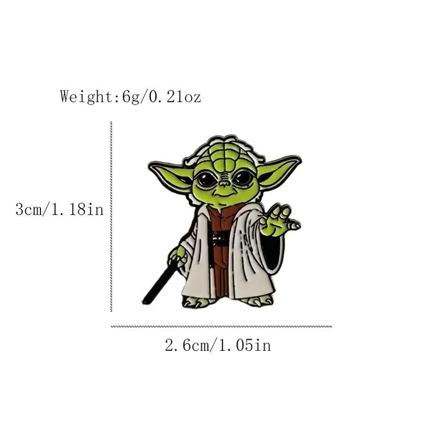 6-teiliges Star Wars Yoda Emaille-Pins-Set aus Metall in Multicolor für Sammler - Bild 5