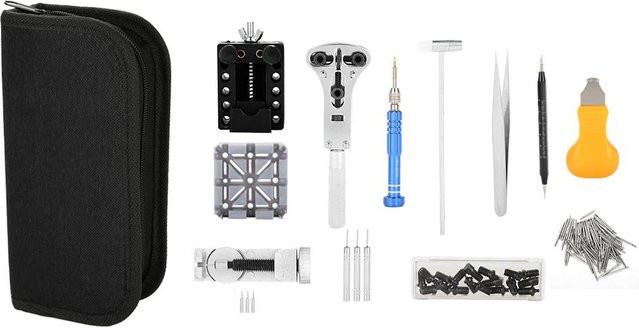 Uhrenreparaturwerkzeug-Set, Gehäuseöffner, Gliederentferner, Federstegstift-Set, Weiß - Bild 1