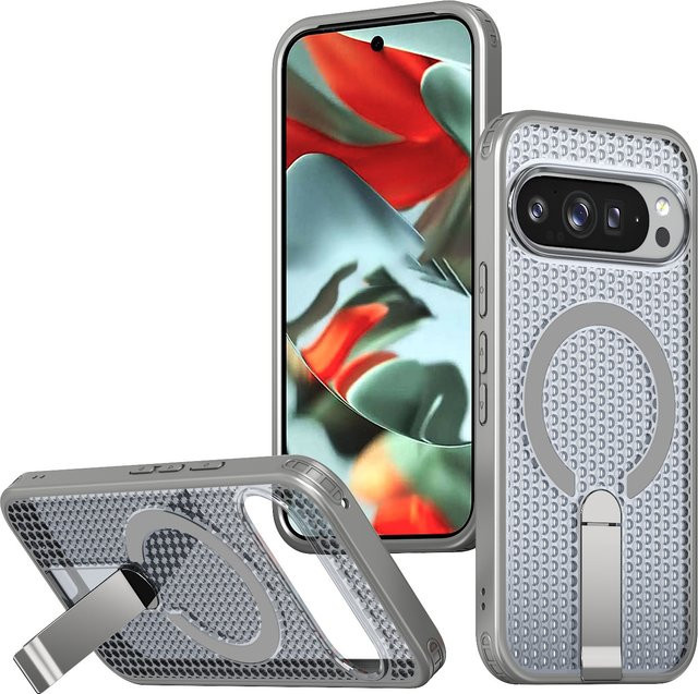 Stoßfeste Handyhülle mit magnetischer Halterung und Mesh-Belüftung für Google Pixel 11, 10, 9 Pro XL, 10A und 9A in Purple - Bild 1