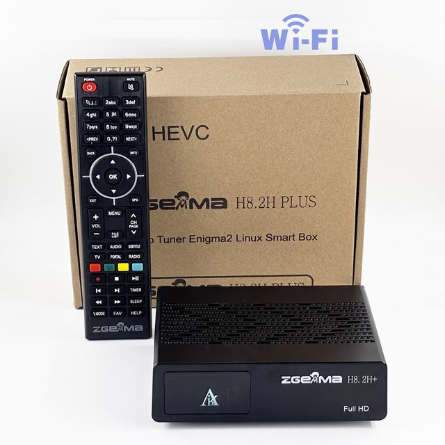 ZGEMMA H8.2H PLUS Satelliten-TV-Decoder mit DVB-S2, DVB-T2/C und integriertem WLAN in Schwarz - Bild 1