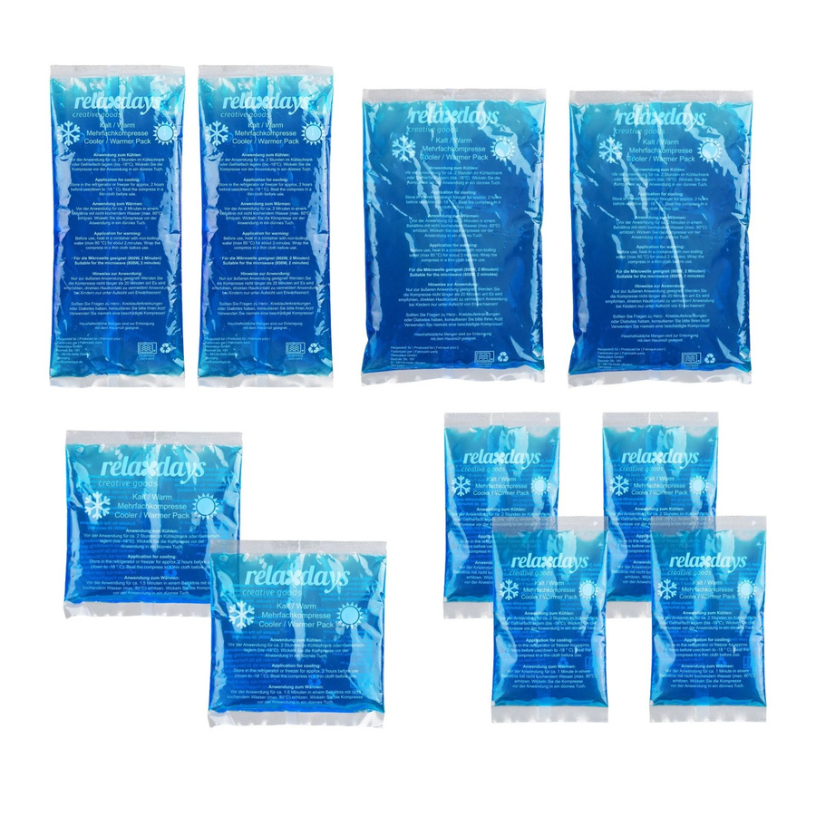 Relaxdays Kühlpads Set Blau aus Kunststoff, 10er Pack, B: 26 cm, T: 16 cm, H: 1 cm - Bild 2