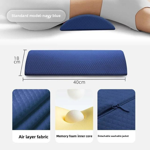 Ergonomisches Dedomon Lendenkissen aus Memory-Schaum zur Wirbelsäulenunterstützung und Rückenschmerzlinderung in Grau - Bild 1