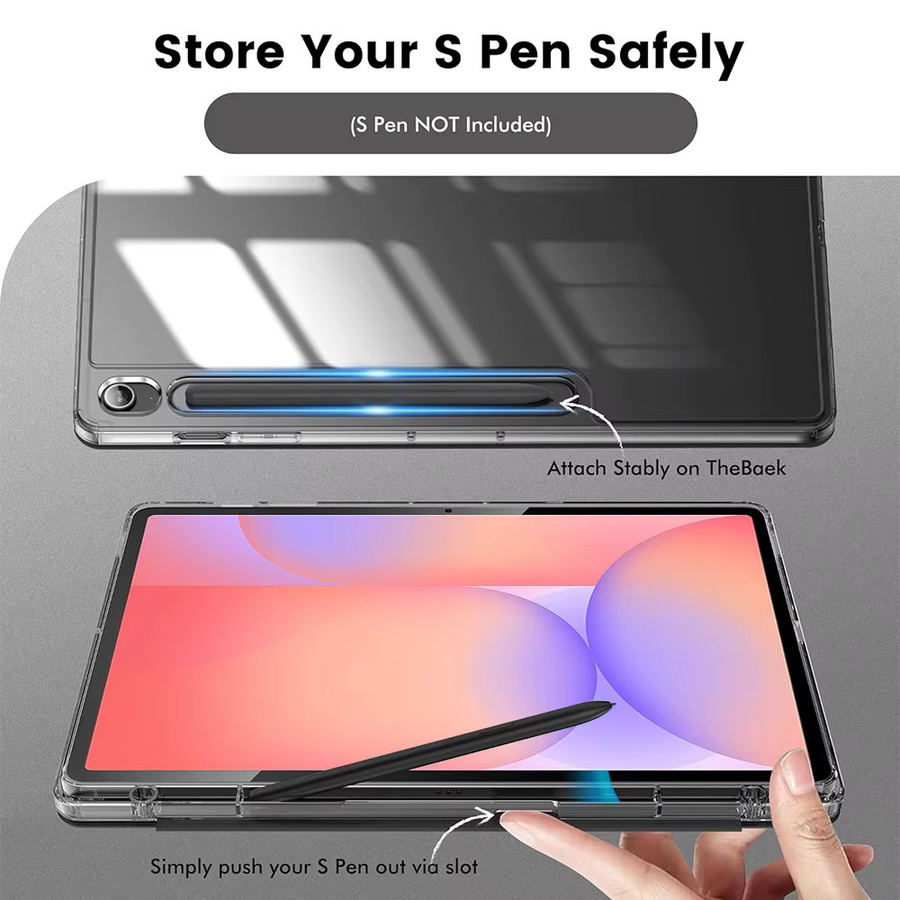 Transparente Schutzhülle für Samsung Galaxy Tab A9+ / A9 Plus 11 Zoll 2023 (SM-X210, SM-X215, SM-X216) mit Stifthalter und Auto-Sleep-Wake-Funktion - Bild 3