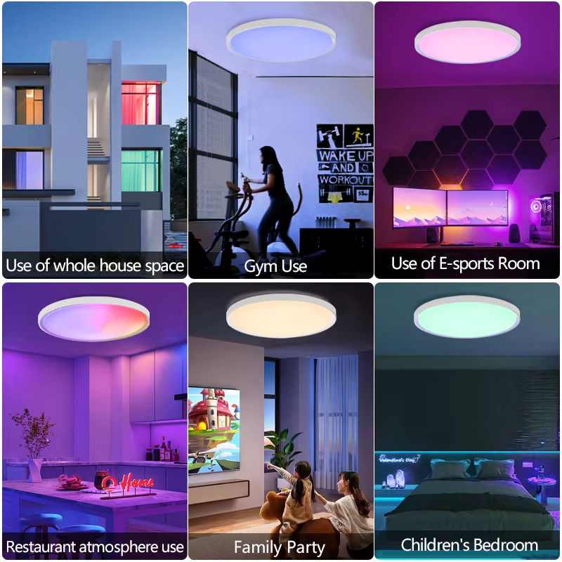 BENEWTON Tuya Smart Deckenleuchte Weiß Rund RGBCW LED Moderne Smart Home Beleuchtung für Wohnzimmer und Schlafzimmer Durchmesser: 45,72 cm - Bild 6
