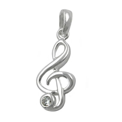 Colfem Anhänger Notenschlüssel, 925 Silber, Unisex - Bild 1