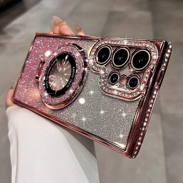 Luxus Strass Handyhülle für Samsung Galaxy S25 S24 Ultra S23 Damen High End Schutzhülle - Bild 1