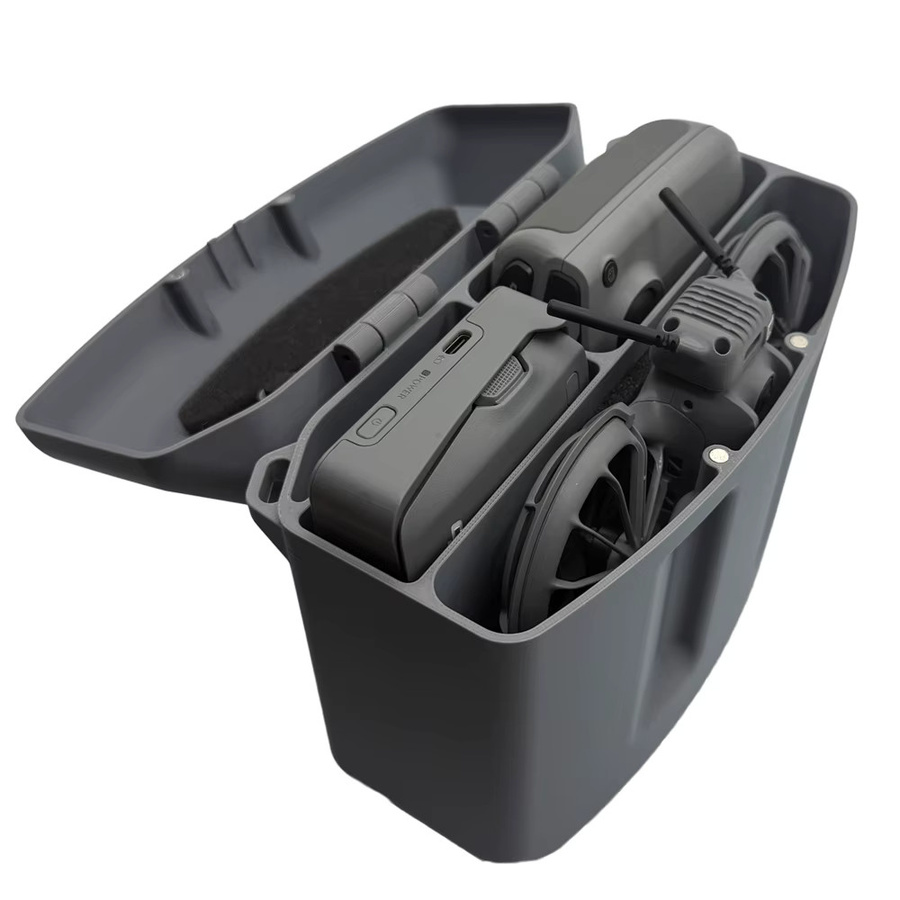 DJI Aufbewahrungsbox für DJI Neo 2 in Grau mit Magnetdeckel und Trageriemen für Akku-Hub und RC N3 Controller - Bild 5