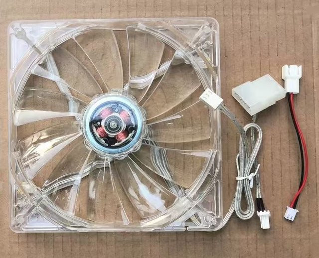 Gehäuse-Netzteilkühlventilator 14025 mit 1100 U/min und maximalem Luftdurchsatz, geräuschlos, B/T/H: 140 x 140 x 25 mm, transparent - Bild 1