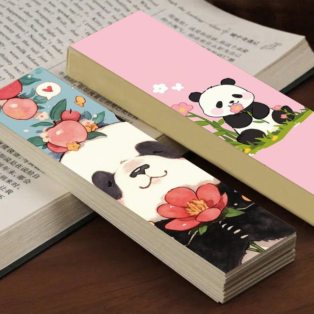 30 Stück Panda Lesezeichen aus Papier in Multicolour für DIY Bastelarbeiten und Schreibwaren - Bild 1