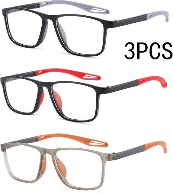 Klassische Business Lesebrille Männer, quadratisch, Vollrand, Kunststoff - Bild 1