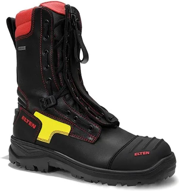 Elten Feuerwehrstiefel Form C Curt GTX ESD F2A aus Rindleder in Schwarz-Rot, Größe 40 - Bild 1