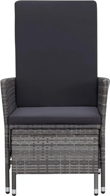 vidaXL Garten-Liegestuhl aus Poly Rattan mit Auflagen in Grau - Bild 1